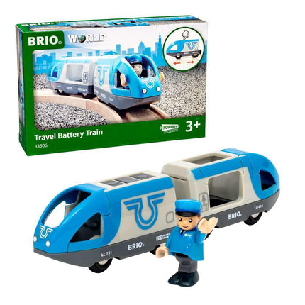 BRIO World Travel Battery Train for Kids Age 3 Years Up - Wooden Railway Expansions and Accessories