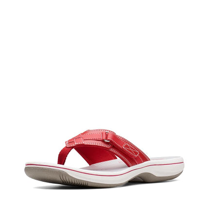 Clarks Women's Breeze Sea Flip Flop, New Red Synth