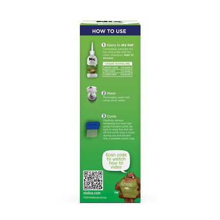 NIX Ultra Shampoo Lice Treatment | Kills Super Lice & Eggs | Includes Lice Removal Comb | 4 Fluid Ounce