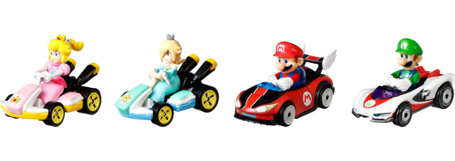 Hot Wheels GXX97 Mario Kart Vehicle 4-Pack, Fan-Fa