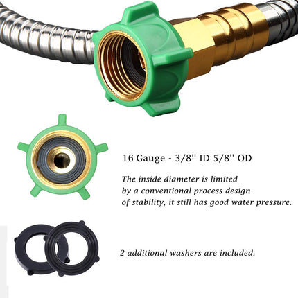 BEAULIFE 304 Stainless Steel Metal Short Garden Hose 3 Feet Flexible, Portable & Lightweight Kink Free Garden Water Outdoor Hose