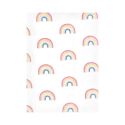 Hudson Baby Unisex Baby Cotton Flannel Burp Cloths Bundle, Creative Rainbow, One Size