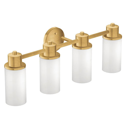 Moen DN0764BL Iso Réglette de salle de bain à 4 lumières à double montage avec verre dépoli, noir mat