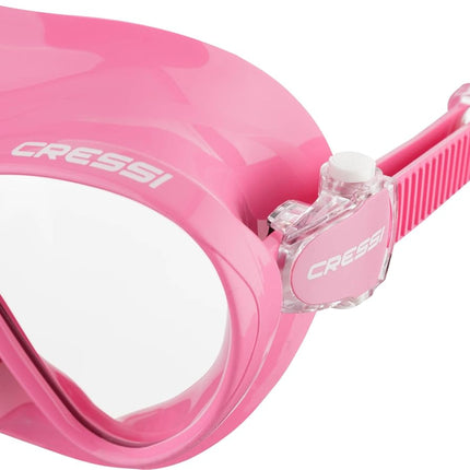Cressi F1 Frameless Diving Mask - Anti-Fog Tempered Glass Snorkel Mask - Silicone Skirt for Secure Scuba Fit - Adjustable Buckles for Diving & Snorkelling - Pink - One Size