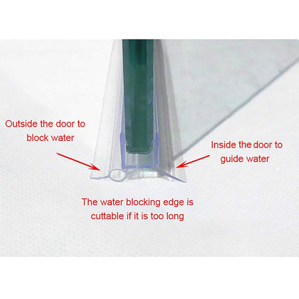 Cozylkx Frameless Shower Door Bottom Seal with Drip Rail for 3/8"(10mm) Glass, Length 27.5"/0.7m, Glass Door Sweep Stop Shower Leaking