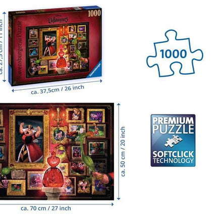 Ravensburger Disney Villainous Queen of Hearts Alice in Wonderland Jigsaw Puzzle for Adults and Kids Age 12 Years Up - 1000 Pieces