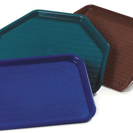 Bandeja Carlisle FoodService Products Cafe de Comida Rápida para Cafetería con Superficie Estampada para Cafeterías, Comida Rápida y Comedor, Plástico, 14" x 18", Chocolate, (Paquete de 12)