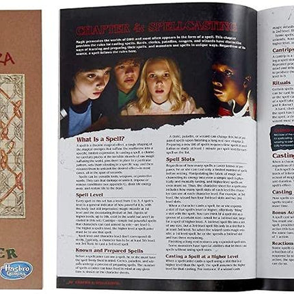 Hasbro E3702 DUNGEONS & DRAGONS - NETFLIX - Stranger Things - Juego de rol - Set de inicio - 2 figuras exclusivas - 3+ jugadores - Wizards of the Coast - A partir de 14 años, Rojo, Marrón, Blanco