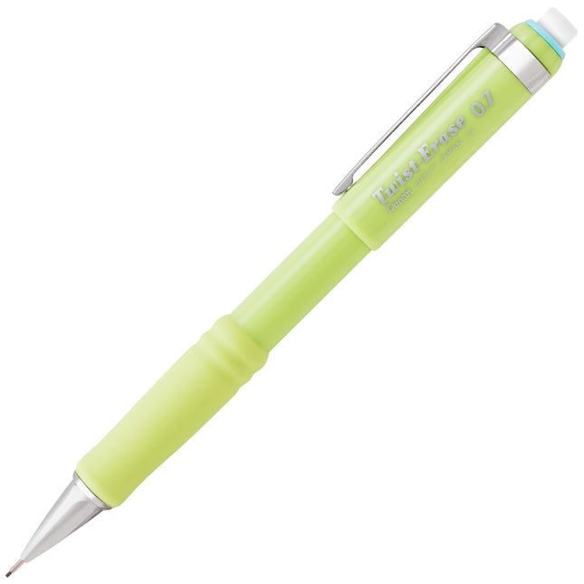 Portaminas Pentel Twist-Erase III, (0.7mm), trazo medio, barriles de colores surtidos, paquete de 4 (QE517FBP4M)