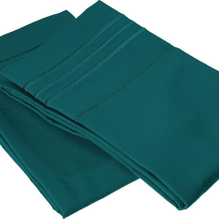 Elegant Comfort 1500 Thread Count Wrinkle & Fade Resistant Egyptian Quality Microfiber Ultra Soft Luxurious 2-Piece Pillowcases, Standard Size, Marine Teal