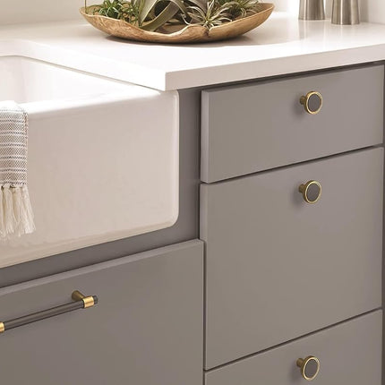 Amerock | Cabinet Pull | Matte Black/Champagne Bronze | 5-1/16 inch (128 mm) Center-to-Center | Mergence | 1 Pack | Drawer Pull | Cabinet Handle | Cabinet Hardware