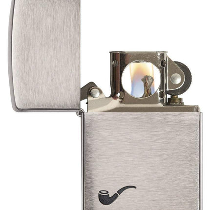 Zippo Adult-Unisex 200PL Brushed Chrome Pipe Windproof Lighter
