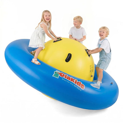 OLAKIDS - 8 FT Dome Inflatable Rocker, Outdoor Kids Rocker with 6 Safe Handles, Toddler Climbing Toy, Backyard Play Center Equipment