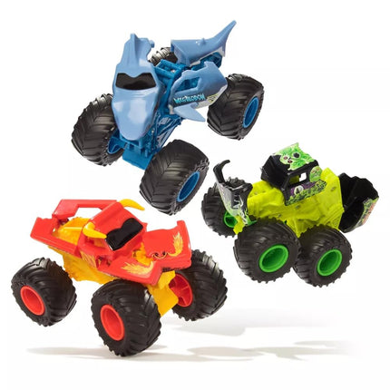 Monster Jam Grave Digger Smash&Bash Die-Cast Monster Truck-Real Action Crash Reset Vehicle, 1:64 Scale, Series 01