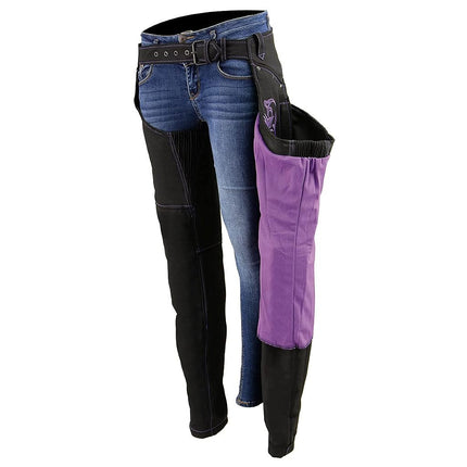 Milwaukee Leather Women's Textile Motorcycle Riding Chaps with Tribal Embroidery | SH1182 - X-Large