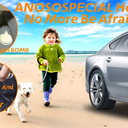 ANOSOSPECIAL Dog Car Seat Cover for Back Seat Cover for Kids ISOFIX,Non Stick Fur Rear Seat Protector for Pet,Nonslip Waterproof Durable Interior Backseat Covers for Auto Van SUV(Large,Black)