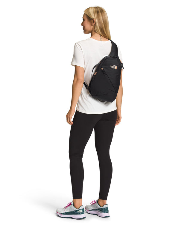 THE NORTH FACE Bandolera Isabella para Mujer - Sin PFAS, Tnf Black Light Heather/Burnt Coral Metallic-npf, Talla Única, Bandolera Isabella | Bolso Bandolera Fino con Compartimento Principal Grande, Resistente al Agua
