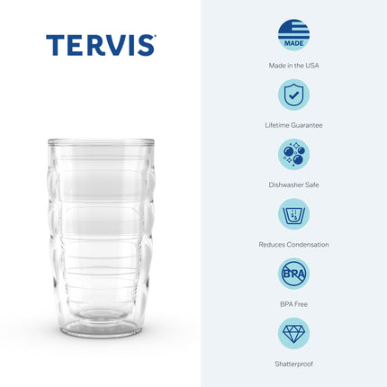 Tervis 1129357 NFL Denver Broncos Emblem Individual Tumbler with Navy lid, 10 oz, Clear