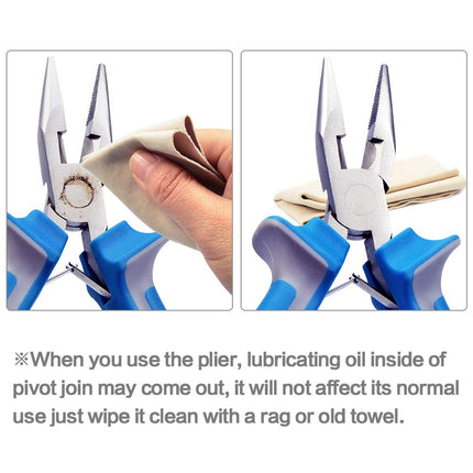 SPEEDWOX Micro Linemans Pliers Mini Combination Pliers 5 inch Small Wire Cutters for Jewelry Making Precision Fine Pliers Serrated Jaw Craft Hand Tools with Spring Chrome Vanadium Steel