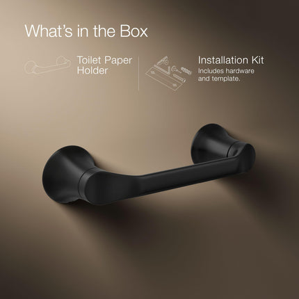 Kohler 27397-BL SIMPLICE Pivoting Toilet Paper Holder, Bathroom Accessory, Matte Black