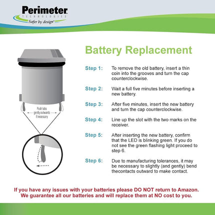 Perimeter Technologies Six Pack Dog Fence Batteries for Invisible Fence R21 or R51 Receiver Collars