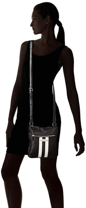 Nautica Women's Lakeside Signature Jaquard North South Crossbody Bag Cross Body, Black, One Size