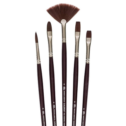 Winsor & Newton Galeria Brush Long Handle 5 Pack, 