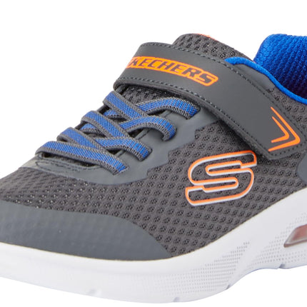 Skechers Boy's Microspec Max Sneaker, Charcoal/Blu