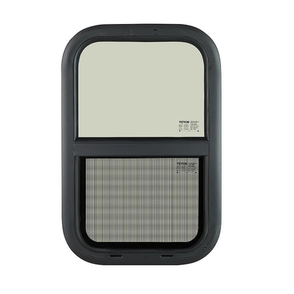 Fenêtre verticale pour camping-car VEVOR, 30,5 cm L x 55,9 cm H, coulissante teintée avec moustiquaire et anneau de garniture, pour paroi de 2,4 cm à 4,4 cm d'épaisseur, remplacement de fenêtre de camping-car pour caravane Teardrop Cargo, homologuée DOT