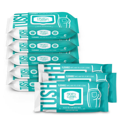 Nice 'N Clean Moist Flushable Wipes | Infused Aloe