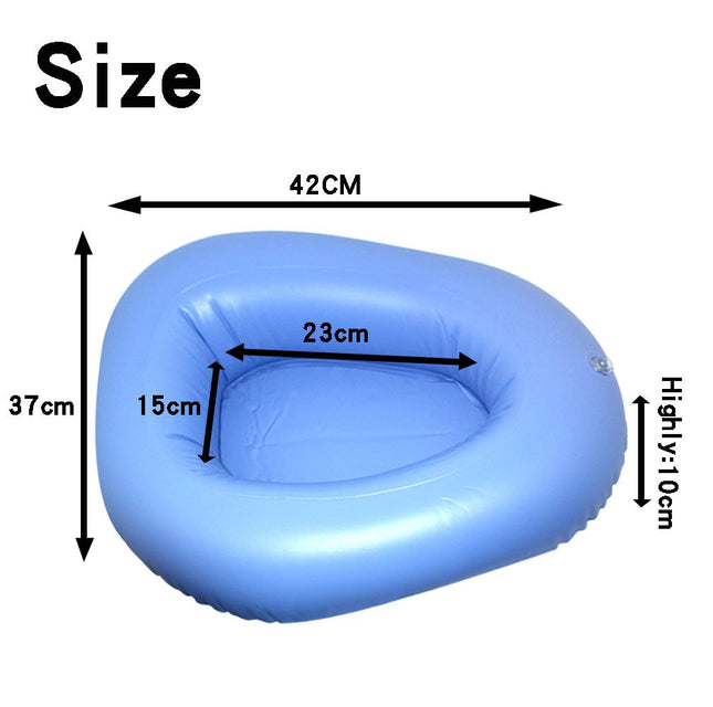 KIKIGOAL Bigger Washable Portable Air Inflation Blue Bed Pan Bedridden Elderly Inflatable Stool Bedsore Toilet
