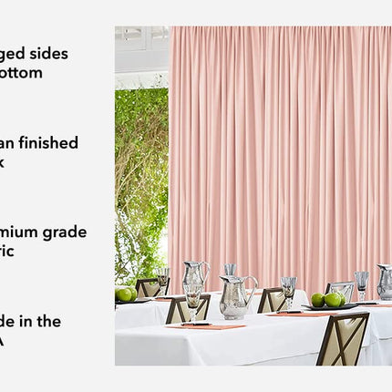 AK TRADING CO. 3m x 3m 5FT x 10FT Peach Polyester Backdrop with Rod Pockets Black