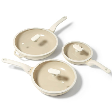 PRICUSIS 8Pcs Nonstick Ceramic Frying Pan Set, 8+1