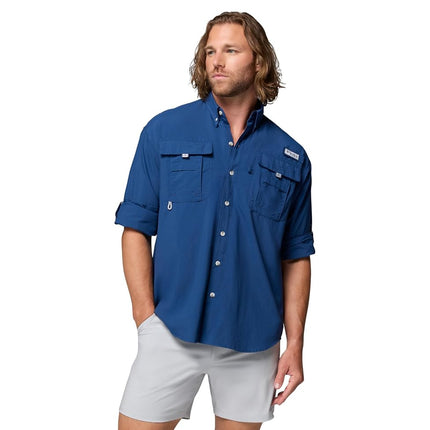 Camisa de manga larga Bahama II PFG descontinuada para hombre Columbia, Carbon, 5X Tall