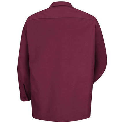 Red Kap Men's Industrial Work Shirt, Regular Fit, Long Sleeve Utility Button, Burgundy, S
