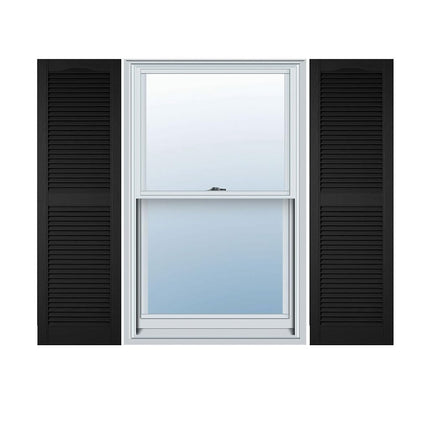 Ekena Millwork LL1C12X02400BD 12" W x 24" H Open Shutters with Center Slits Lifetime Vinyl Top with Fastener (Pair) Bordeaux