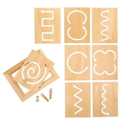 Excellerations Premium Kids Wooden Prewriting Skills Tracing Template 13 inches by 10 inches Multipack Set, Preschool, Homeschool, Kids, Educational, PreK, Ages 3, 4