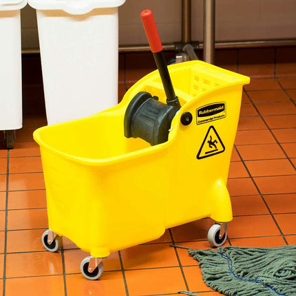 Rubbermaid Commercial Products - FG738000YEL -FG738000 31 Qt. All-in-one Tandem Mopping Bucket - Yellow