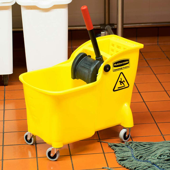 Rubbermaid Commercial Products - FG738000YEL -FG738000 31 Qt. All-in-one Tandem Mopping Bucket - Yellow