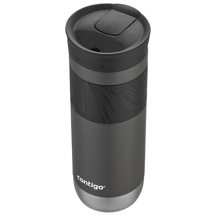 Contigo SnapSeal Insulated Stainless Steel Travel Mug with Grip, 20oz, Sake Grey