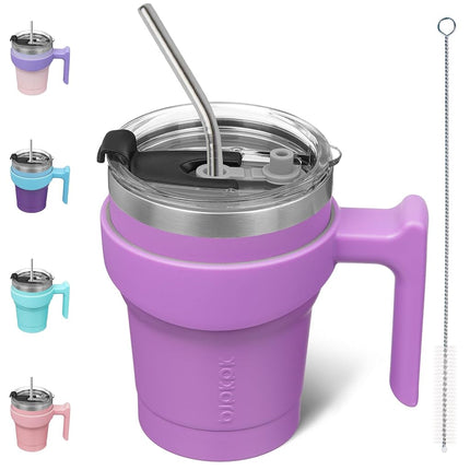 BJPKPK 300 ml Mini Tumbler with Lid, Straw & Handle, Insulated Steel Cup