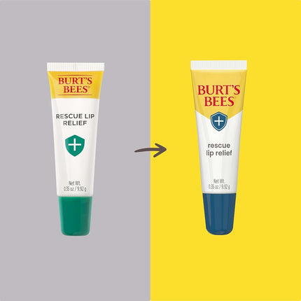 Burt's Bees Rescue Lip Relief with Shea Butter and Echinacea, 100% Natural Origin, 3 x 9.9 g, Moisturising, for All Skin Types