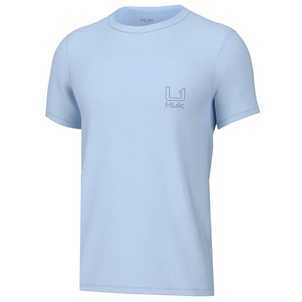 HUK Boys' Short Sleeve Performance Tee, Kids Fishing T-Shirt Shirt, Salute-Ice Water, XL, Huk Salute - Ice Water, XL
