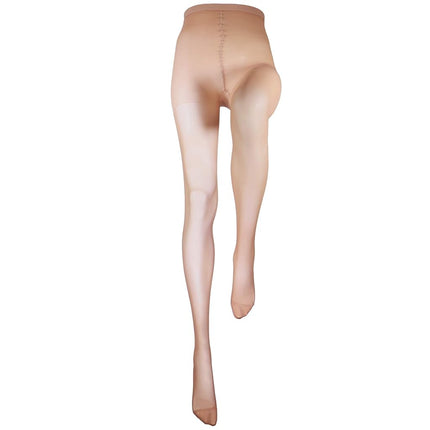 Truform Sheer Compression Pantyhose, 15-20 mmHg, Women's Shaping Tights, 20 Denier, Light Beige, Queen