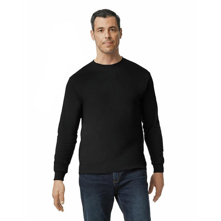 Gildan Men's Heavy Cotton Long Sleeve T-Shirt, Style G5400, 2-Pack, Black, XXX-Large