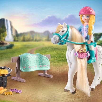 Playmobil 71354 Horses of Waterfall Washing Station with Isabella and Lioness, extensive rides and joint selfies, fun imaginative role-play, sustainable play sets suitable for children ages 5+