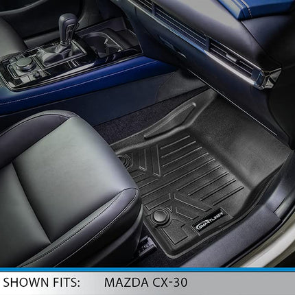 SMARTLINER Tapis de sol toutes saisons sur mesure 2 rangées et tapis de coffre derrière la 2ème rangée Ensemble noir pour Mazda CX-30 2020