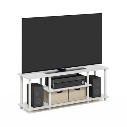 Furinno TURN-N-TUBE 3-Tier Tool-Free TV Stand, Whi