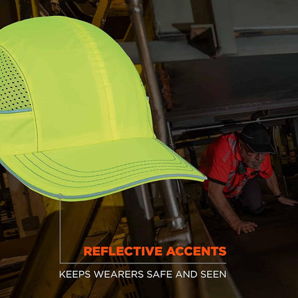 Safety Bump Cap, Baseball Hat Style, Comfortable Head Protection, Long Brim, Skullerz 8950
