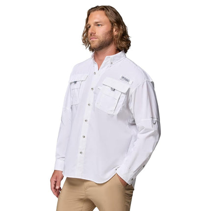 Columbia Men's Bahama II Long Sleeve Shirt, 2024 White, Medium